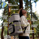 Mochila Cooler Ninja FrostVault Go para 24 Latas con Zona DryZone. Nevera Portátil Térmica. Color beige.