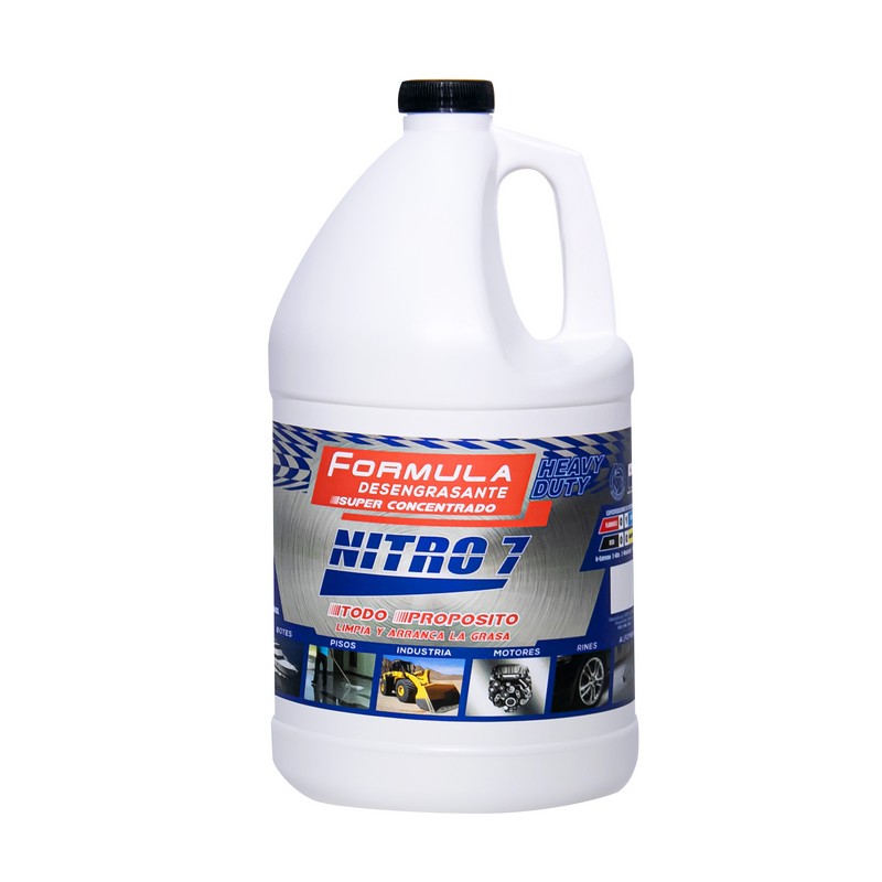 Desengrasante multipropósito heavy duty. Limpiador industria Nitro 7, 1 galón.