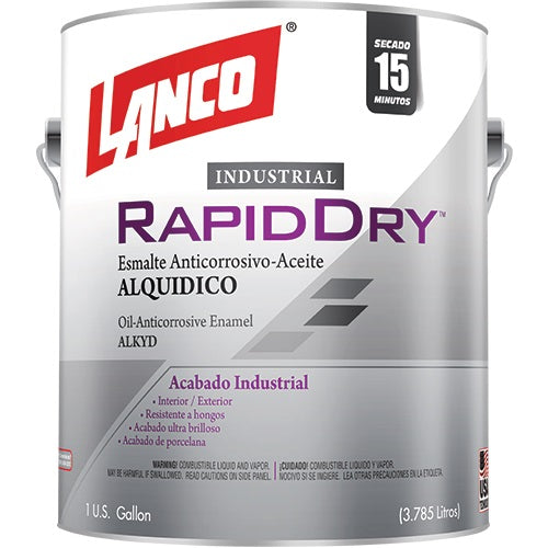 Pintura anticorrosiva de secado rápido color blanco de 1 galón. Rapid Dry Lanco