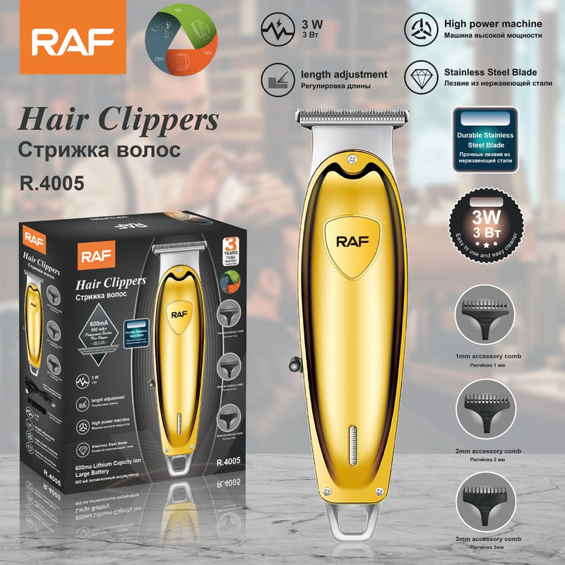 Cortadora de Cabello Eléctrica Profesional 3W Recargable USB. Cuchillas de Acero Inoxidable y Peines Ajustables.
