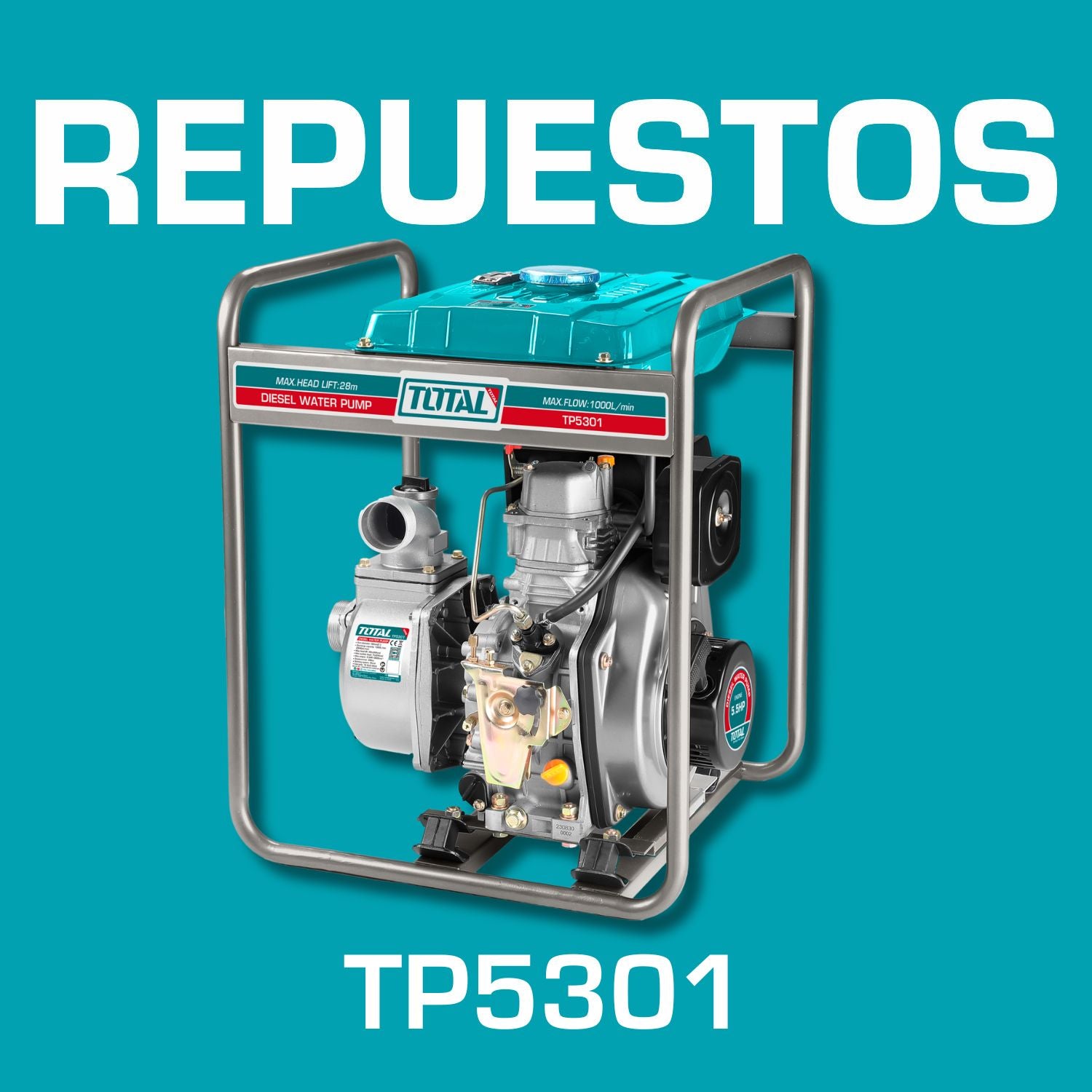 Repuestos Bomba De Agua A Diesel 5.5 HP Codigo TP5301