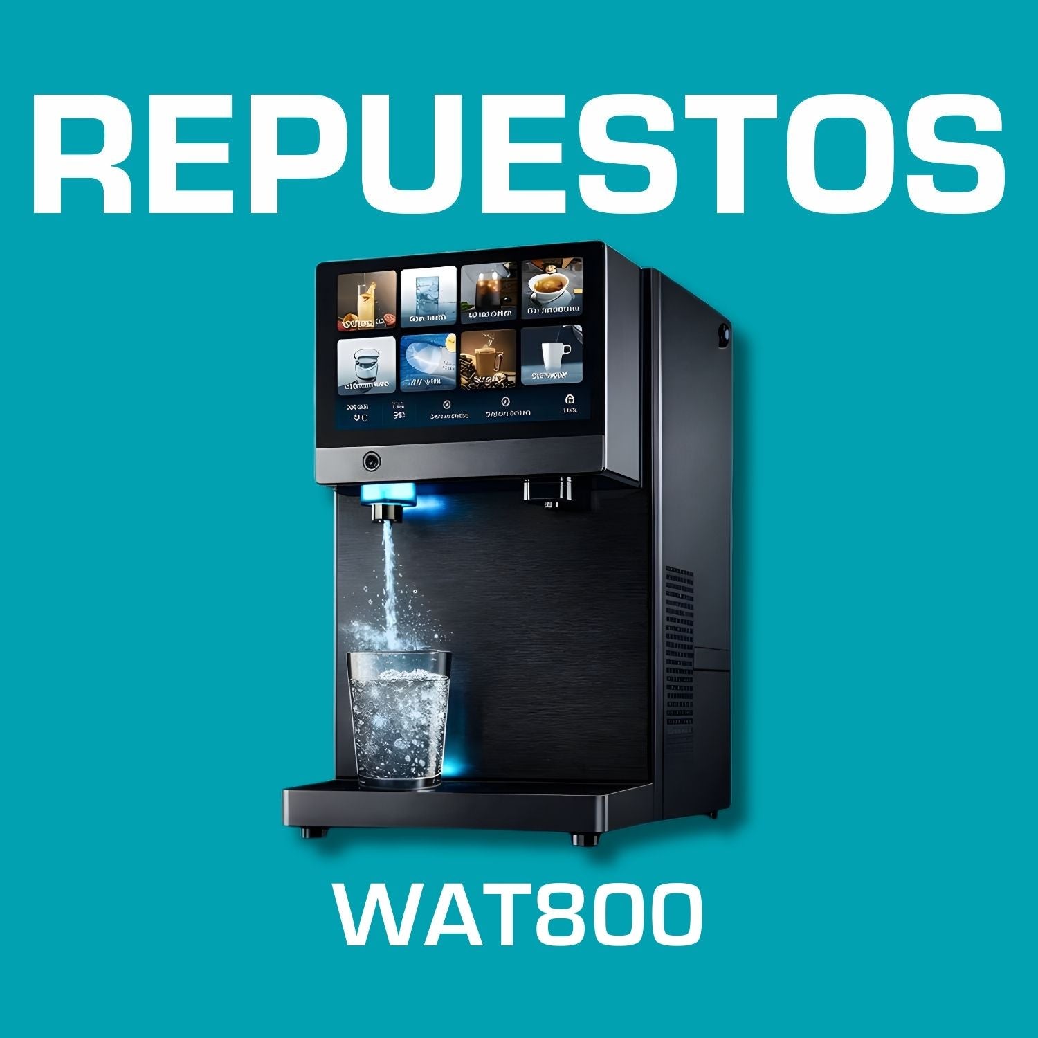 Repuestos de dispensador de agua con ósmosis inversa agua fría, caliente y con gas. Código WAT800.
