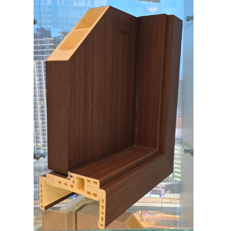 Esquina muestra de exhibición puerta WPC color ROBLE 280X350MM