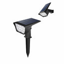 Lámpara Estaca Solar LED Negra 7W 500 Lumens Con Paneles Solares Integrados. 164x116x303mm Reflector Solar para jardín.