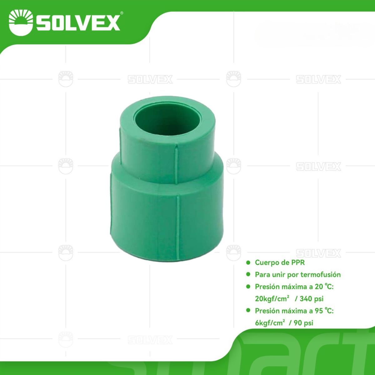 Reducciones PPR. Conexiones Termofusión para Tuberías de Agua. Adaptadores reductores.