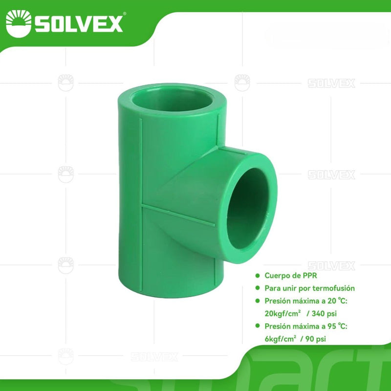 Tees PPR. Conectores en T para Tuberías de Agua. Uniones Termofusión.