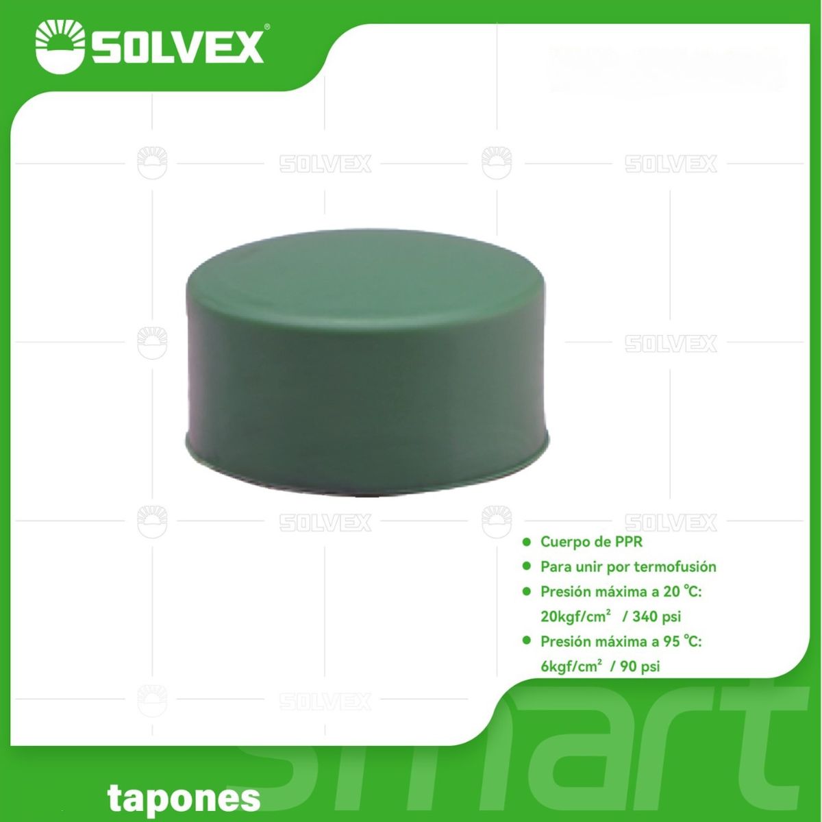 Tapones PPR. Conexiones Termofusión para Tuberías de Agua. Tapas de Cierre.