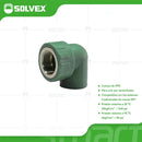 Codos PPR 90° con Rosca Hembra en Acero Inoxidable. Conectores Termofusión para Agua.