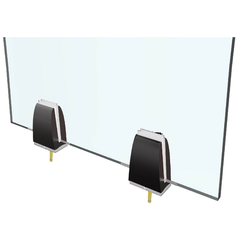 Soporte clip para barandas de vidrio 10-14 mm. Aluminio color negro satinado