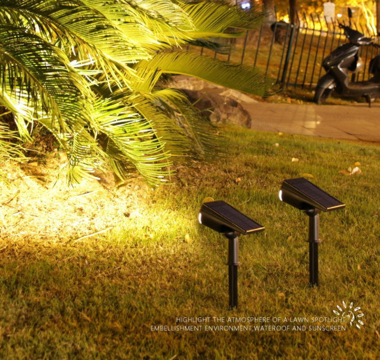 Lámpara Estaca Solar LED Negra 7W 500 Lumens Con Paneles Solares Integrados. 164x116x303mm Reflector Solar para jardín.