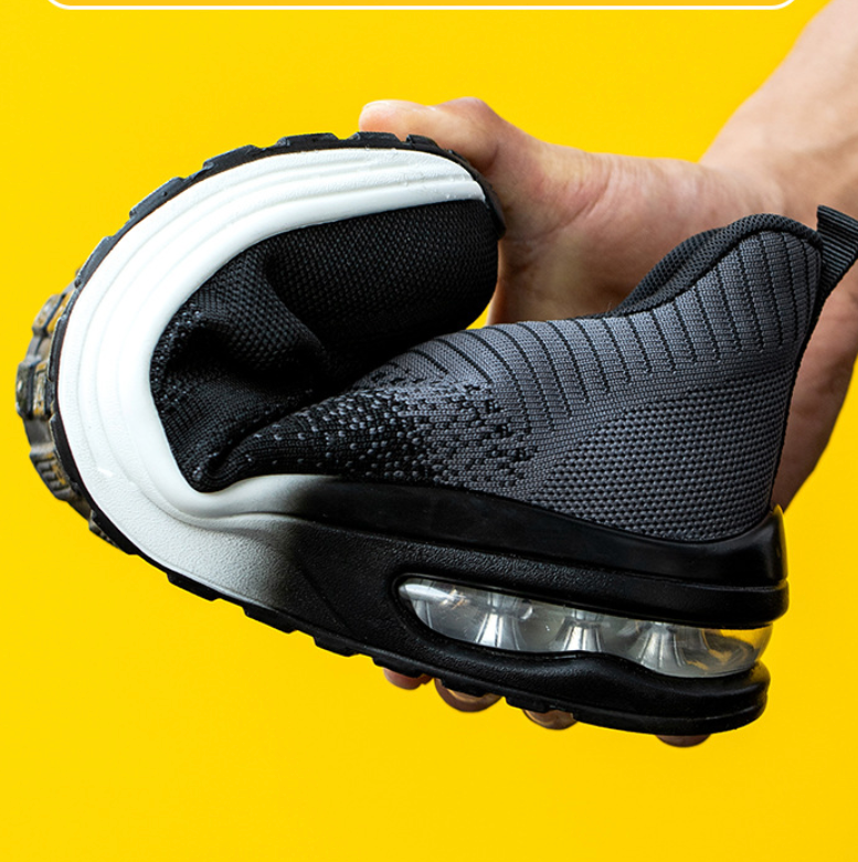 Botas Zapatillas De Seguridad con Punta De Acero. Color rosado y negro. Calzado de Trabajo Atlético. Anticlavos.