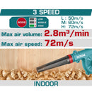Soplador inalámbrico 20V 19500 rpm Motor sin escobillas.  3 velocidades. No incluye Batería Ni Cargador.