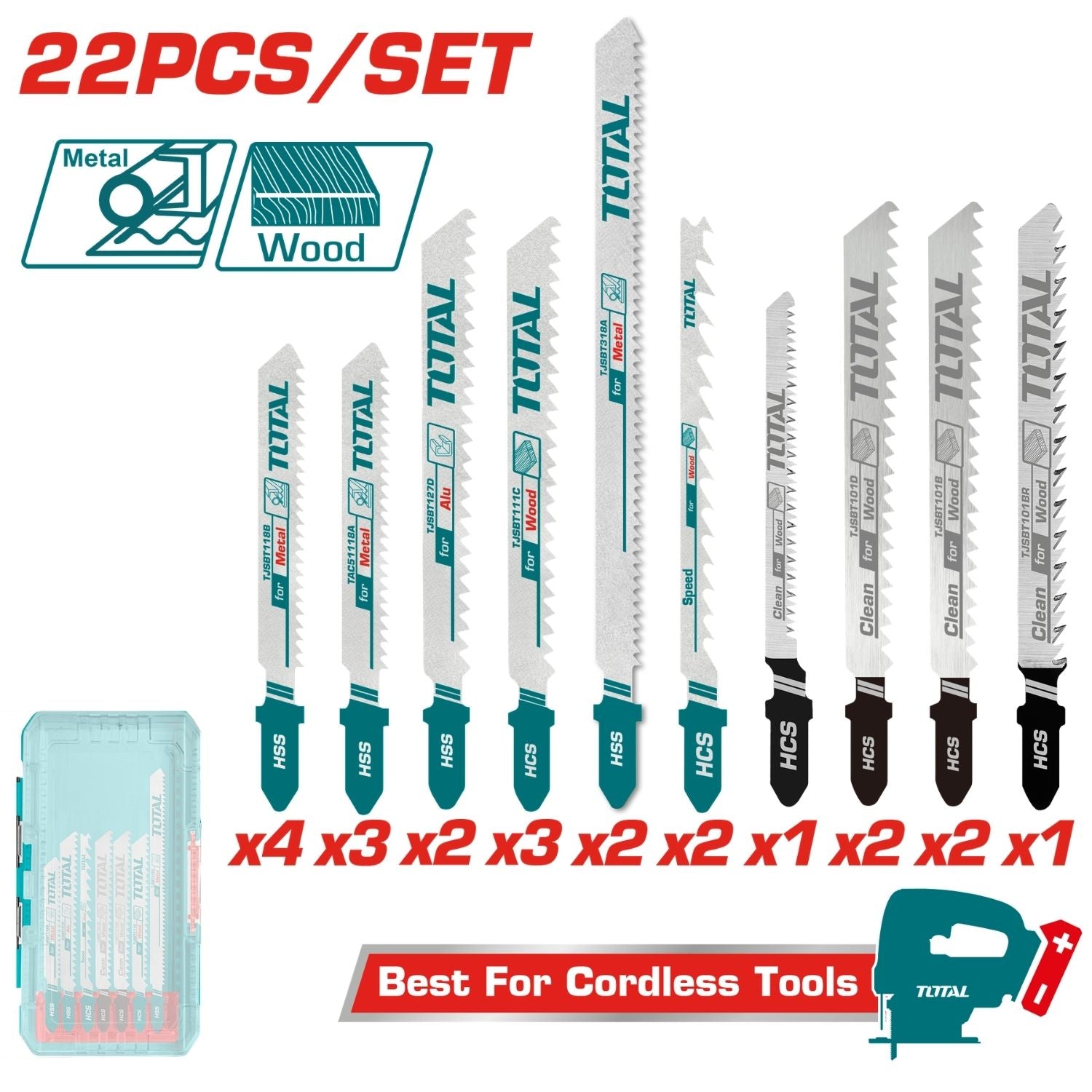 Hojas de Sierra de Calar para Madera y Metal T111C, T244D, T101D, T118B, T118A, T127D Set