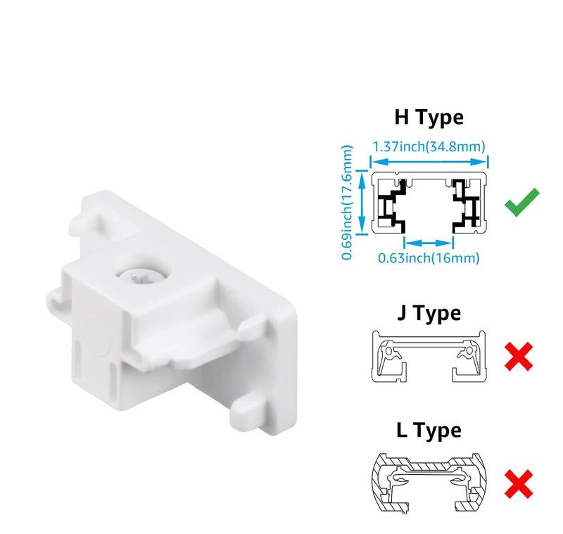 Tapa final para Rieles Track sistema colgante color BLANCO