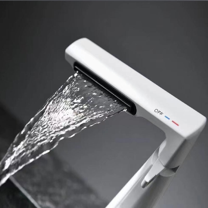 Grifo para lavamanos 21 cm Monomando pluma lavabo color Blanco de alta calidad