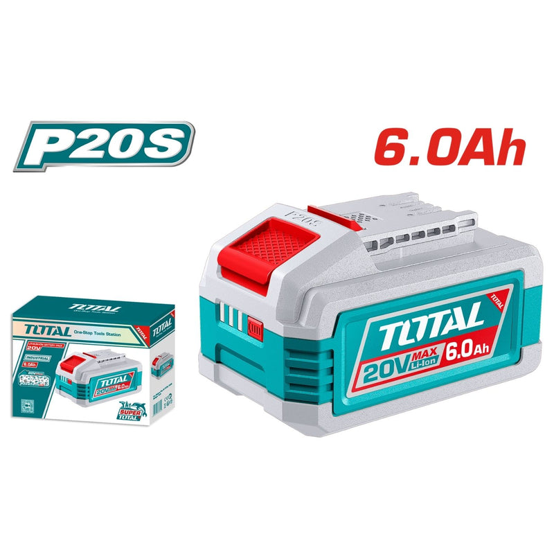 Bateria 6.0 Ah. 20V Lithium-Ion  Indicador Led de carga. Compatible con multiples Herramientas Total