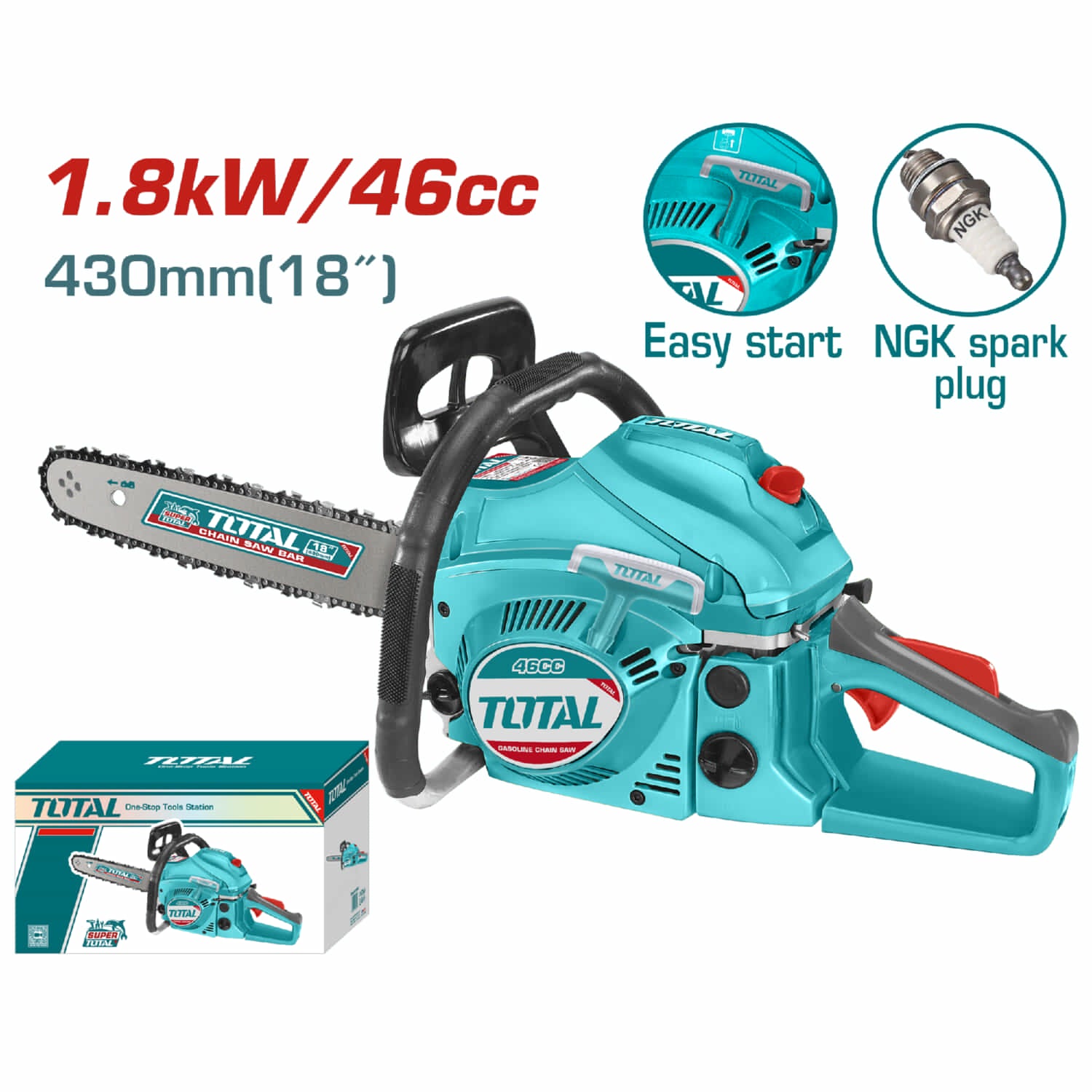Motosierra 76cc  3.0 kw. 3100 (+/- 300) rpm. de 26".