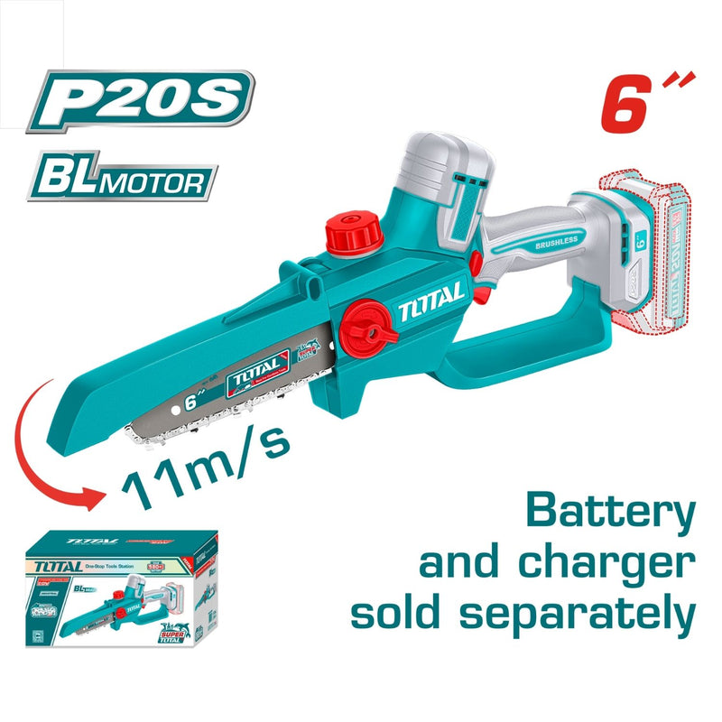 Sierra Podadora Inalámbrica 20V. Long.6" (15cm). Batería y cargador se venden por separado.