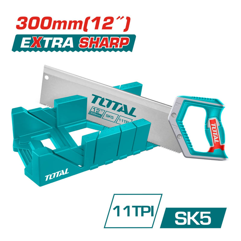 Caja plástica corte inglete 300×140×80 20mm con Sierra 300mm/12"11TPI