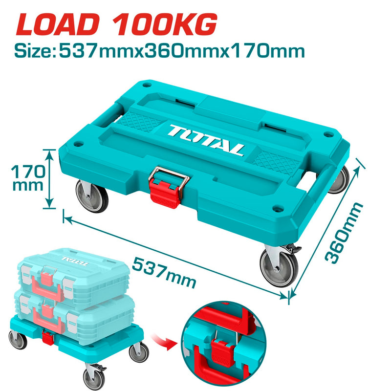 Plataforma Rodante para Herramientas Carga Max 100Kg  537 x 360 mm Ideal para apilar caja de herramientas.