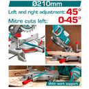 Ingleteadora Inalámbrica 20V 8-1/4" (210mm) x 25.4mm (1”) No incluye batería ni cargador.