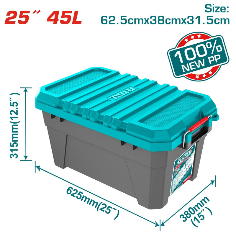 Caja de herramientas de plástico, 625 mm (25") x 380 mm (15") x 315 mm (12.5")