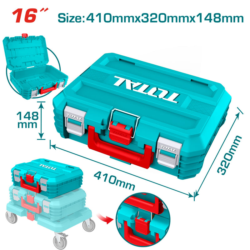 Caja de Herramientas Apilable 16" 410 *320*148 mm Carga máx: 15Kg. Fácil organización.