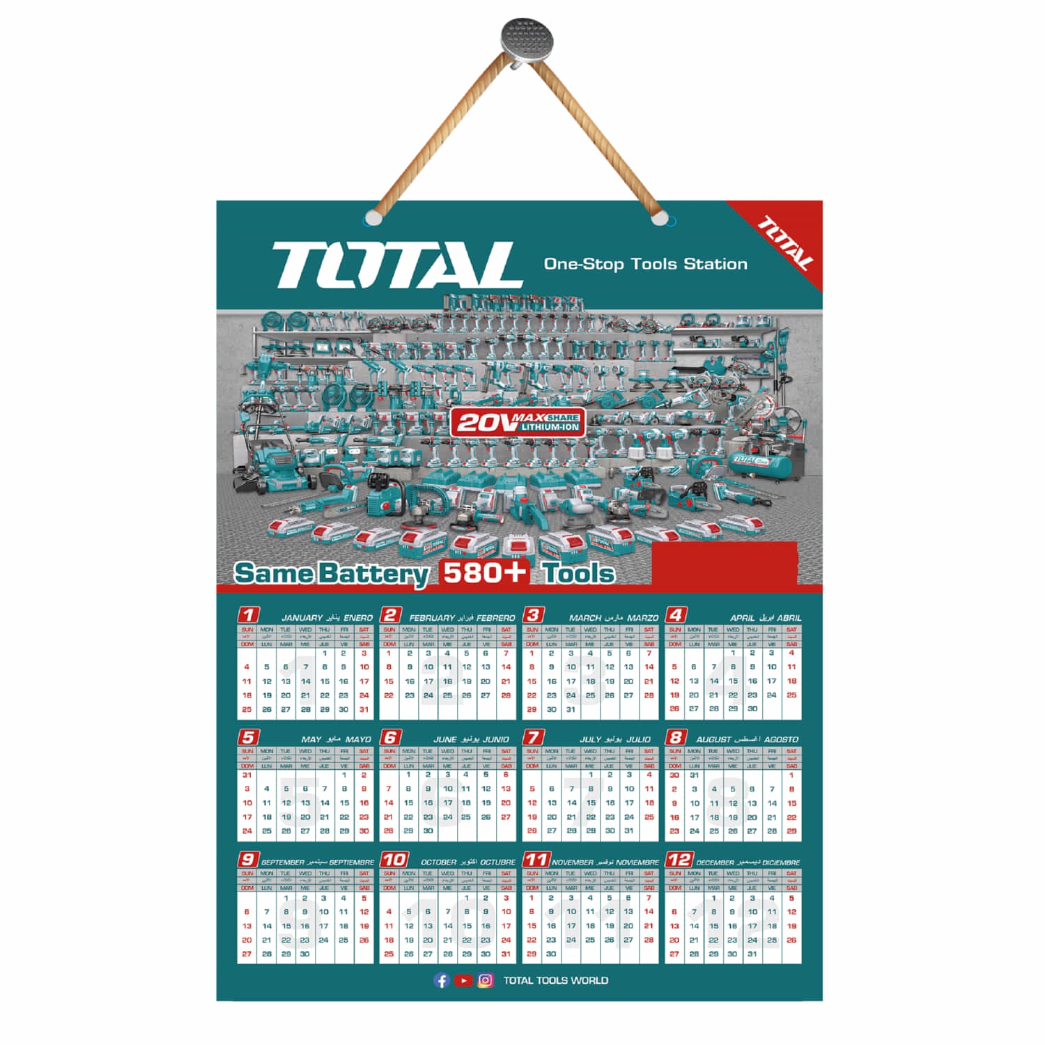 Calendario Promocional Año 2027 Tamaño: 570x400mm Material Papel Cartulina 350g