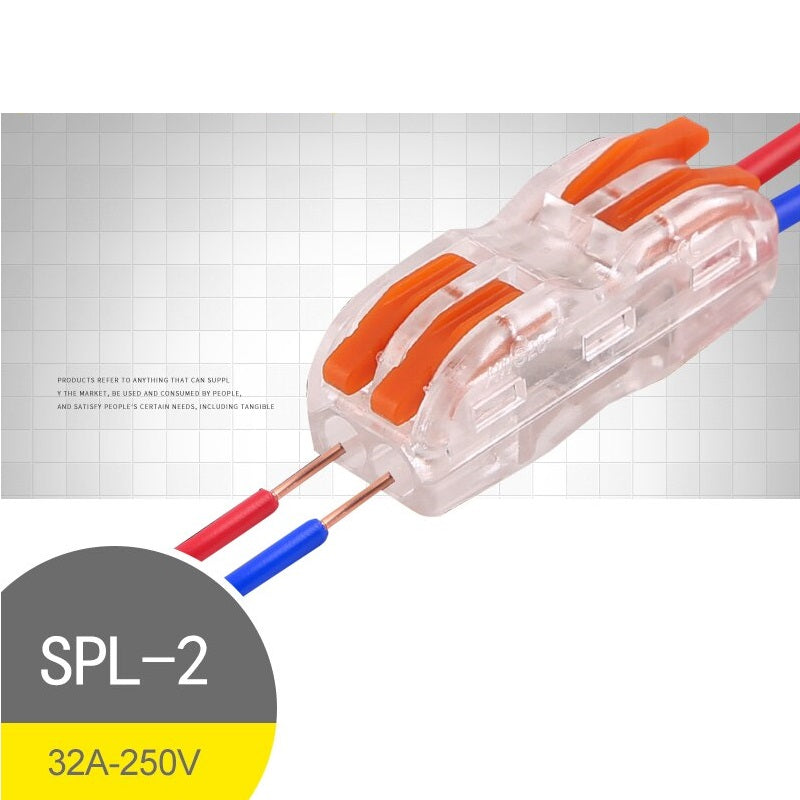 Conectores eléctricos de empalme rápido. Doble via.