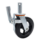 Rodaja para Andamio de 8". Rueda Industrial con Núcleo de Hierro, Goma Antideslizante y freno.
