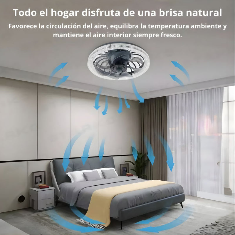 Ventilador De Techo Con Luz LED 34W. Lámpara Con Abanico Integrado. Control Remoto Y luz Regulable En 3 Tonos.