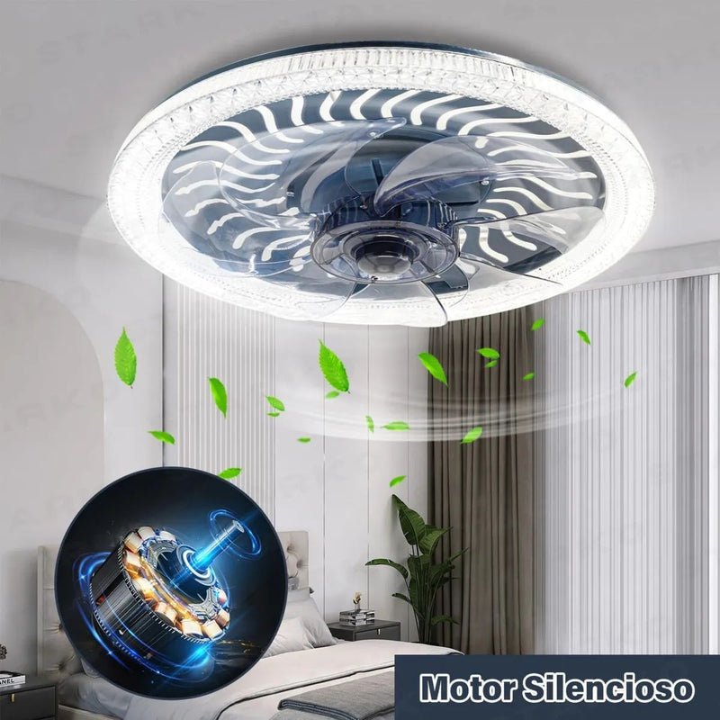 Ventilador De Techo Con Luz LED 34W. Lámpara Con Abanico Integrado. Control Remoto Y luz Regulable En 3 Tonos.