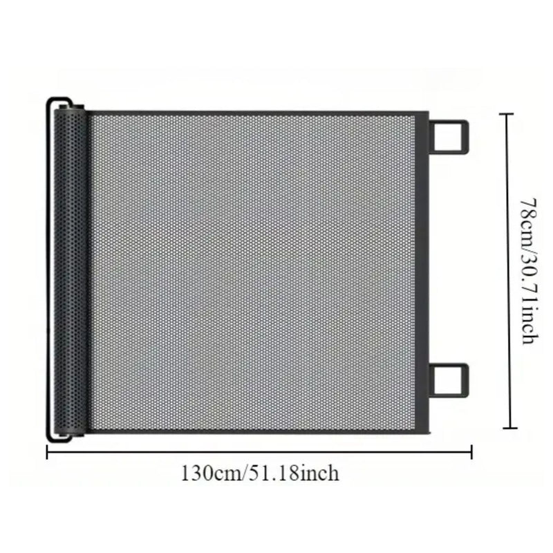 Puerta Retráctil de Seguridad. Barrera de Protección para Niños y Mascotas. Malla Extensible para Escaleras y Puertas 130×78 cm.