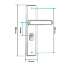 Cerradura De Seguridad Antirrobo De Acero Inoxidable Con Pestillo Cuadrado Doble Accionado Para Puertas De 45-55 mm. Incluye 7 llaves.