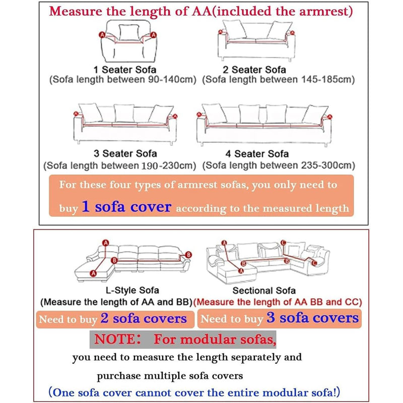 Fundas Elásticas para Sofás. Cubiertas Protectoras para sillones de Terciopelo Suave. Color Beige.