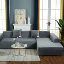 Fundas Elásticas para Sofás. Cubiertas Protectoras para sillones de Terciopelo Suave. Color Gris Claro.