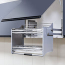 Organizadores Retráctiles para Gabinetes Superiores. Estantes Abatibles de Cocina Doble Nivel.