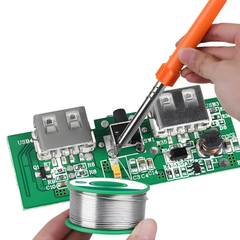 Rollos Cautin Estaño Alambre De Soldadura Sin Plomo 99.3% (50 Grs). Contenido Fundente 2%. Punto Fusión 227°C Para Electrónica Y Reparaciones.