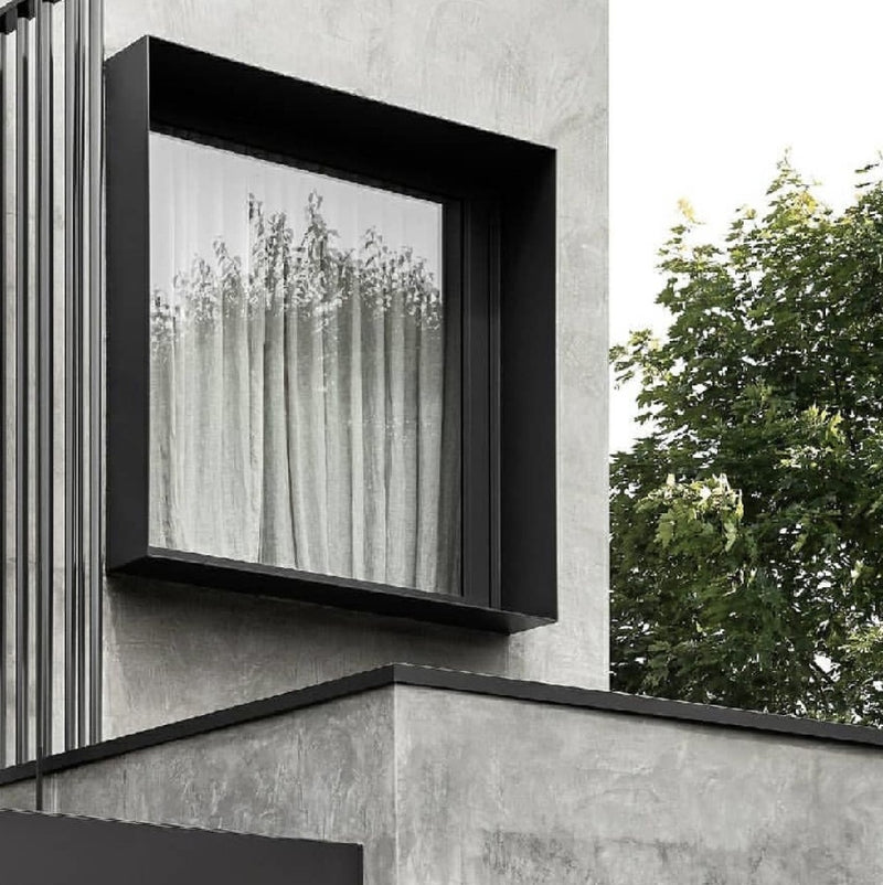 Perfil Marco Moldura cajón Perimetral Arquitectónico, Aluminio 2.5 mm 6063-T5 Decorativo para Fachadas y vanos de Ventanas 230 x 50 x 5850 mm