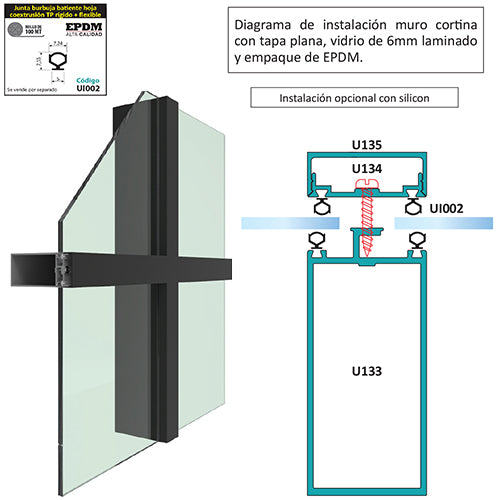 Junta burbuja de coextrusion de PVC + EPDM alta calidad rollo de 200M. Color negro.