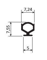 Junta burbuja de coextrusion de PVC + EPDM alta calidad rollo de 200M. Color negro.