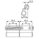 Bisagra con Platina de ajuste y tornillos de acero inoxidable. Soporta 150 KG y Ancho de 120 cm el P