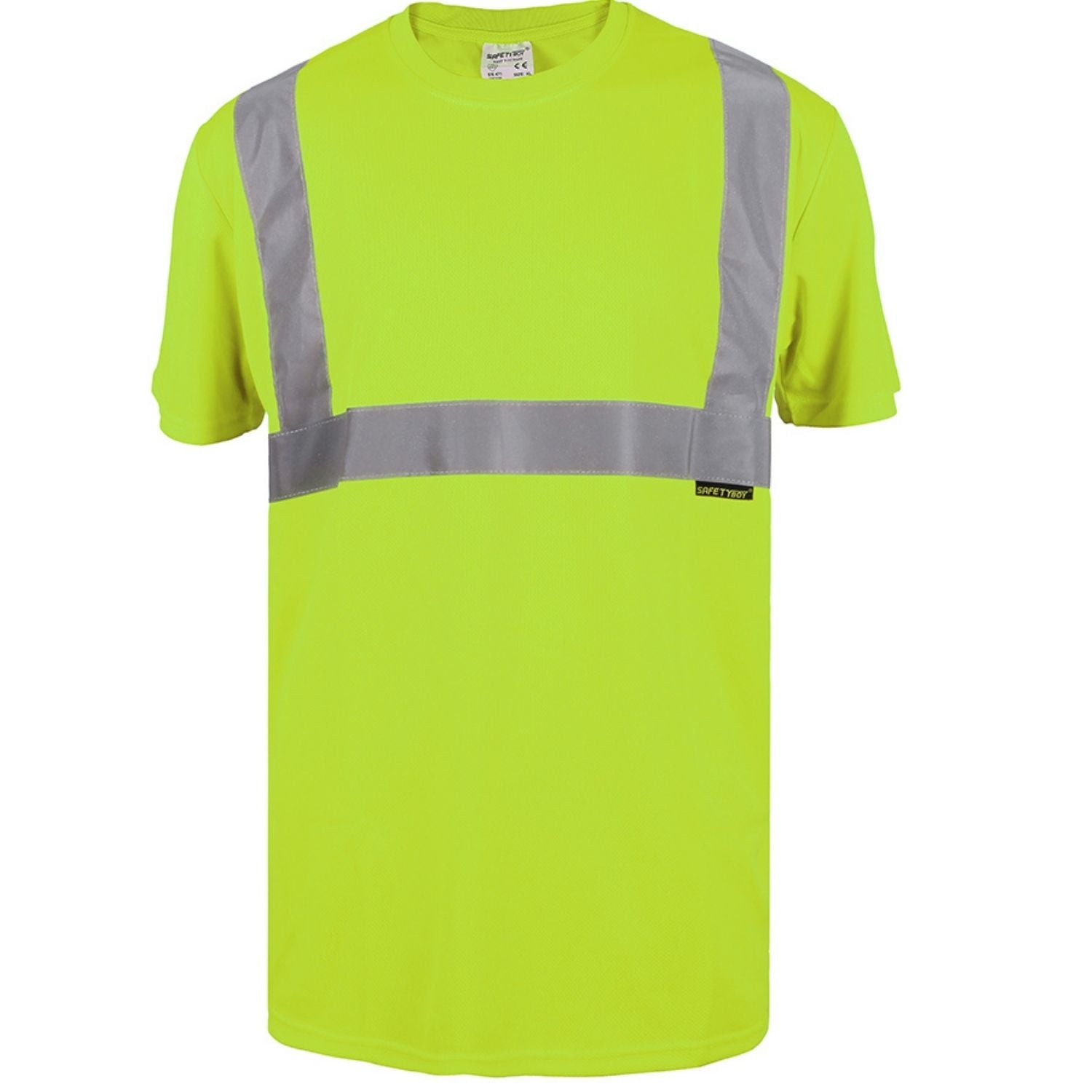 Camisas Suéter De Seguridad Con Rayas Reflectivas. (Color Verde Fosforescente). Manga Corta