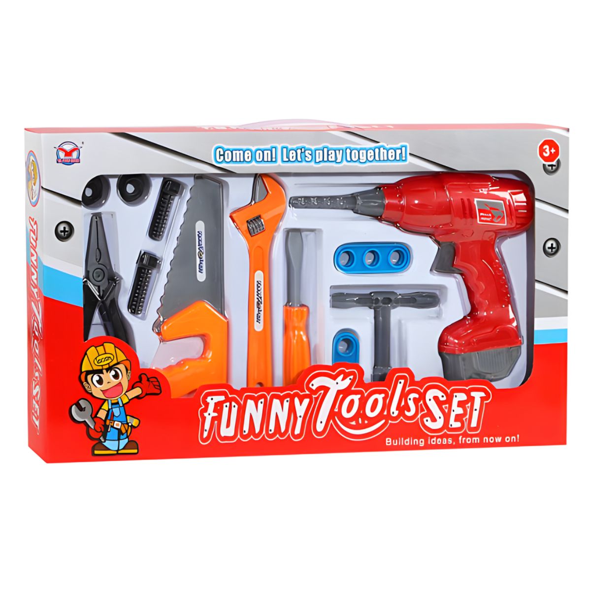 Juguete de Herramientas para Niños con Taladro de Simulación y Accesorios. Set Infantil Didáctico de Construcción. Juego Educativo.