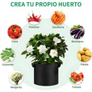 Bolsas de Cultivo Para Plantas. Macetas de tela Con Asas. Bolsas Para Huerto Con Drenaje. Color negro. Grow Bags Reutilizables y Transpirables.