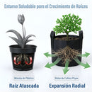 Bolsas de Cultivo Para Plantas. Macetas de tela Con Asas. Bolsas Para Huerto Con Drenaje. Color negro. Grow Bags Reutilizables y Transpirables.