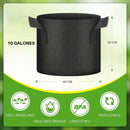 Bolsa de Cultivo de 10 Galones (40x30cm) Para Plantas. Maceta de tela Con Asas. Bolsa Para Huerto Con Drenaje. Color negro. Grow Bag Reutilizable y Transpirable
