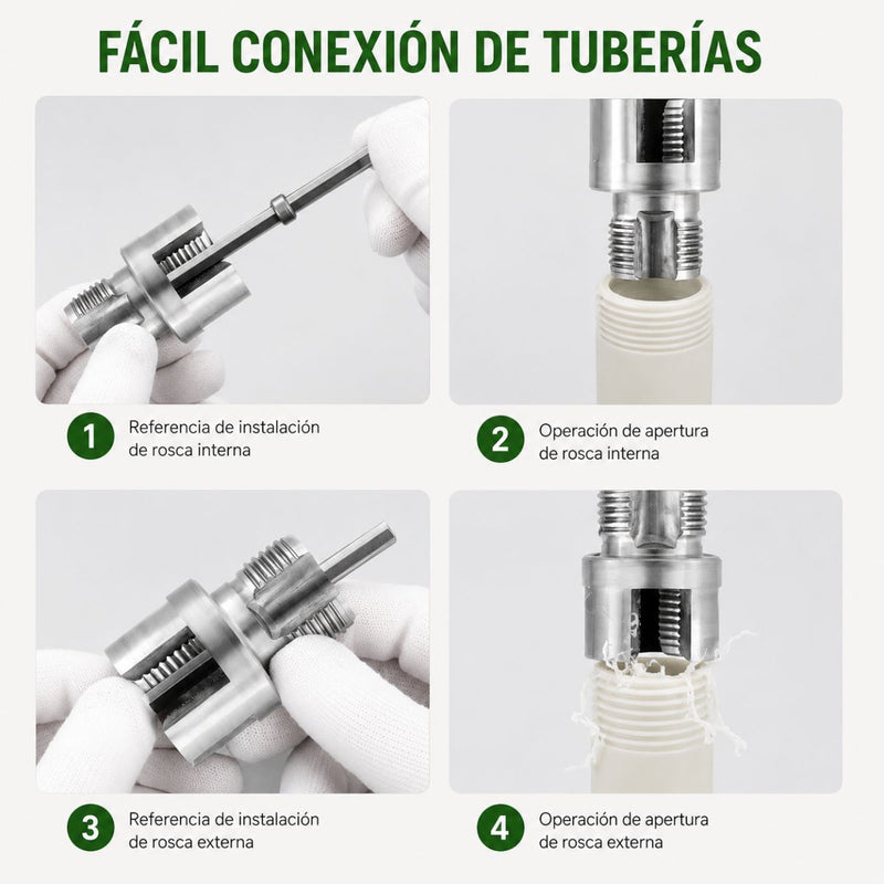 Terrajas para Tubería PPR o PVC. Roscadoras de Plomería de Aleación de Acero con Varilla para Plomería y Reparación. Terrajas para hacer rosca.