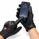 Guantes para Moto Compatibles con Celulares Touchscreen. Carcasa de Fibra de Carbono Anticaídas. Transpirables y Antideslizantes. Color Negro.