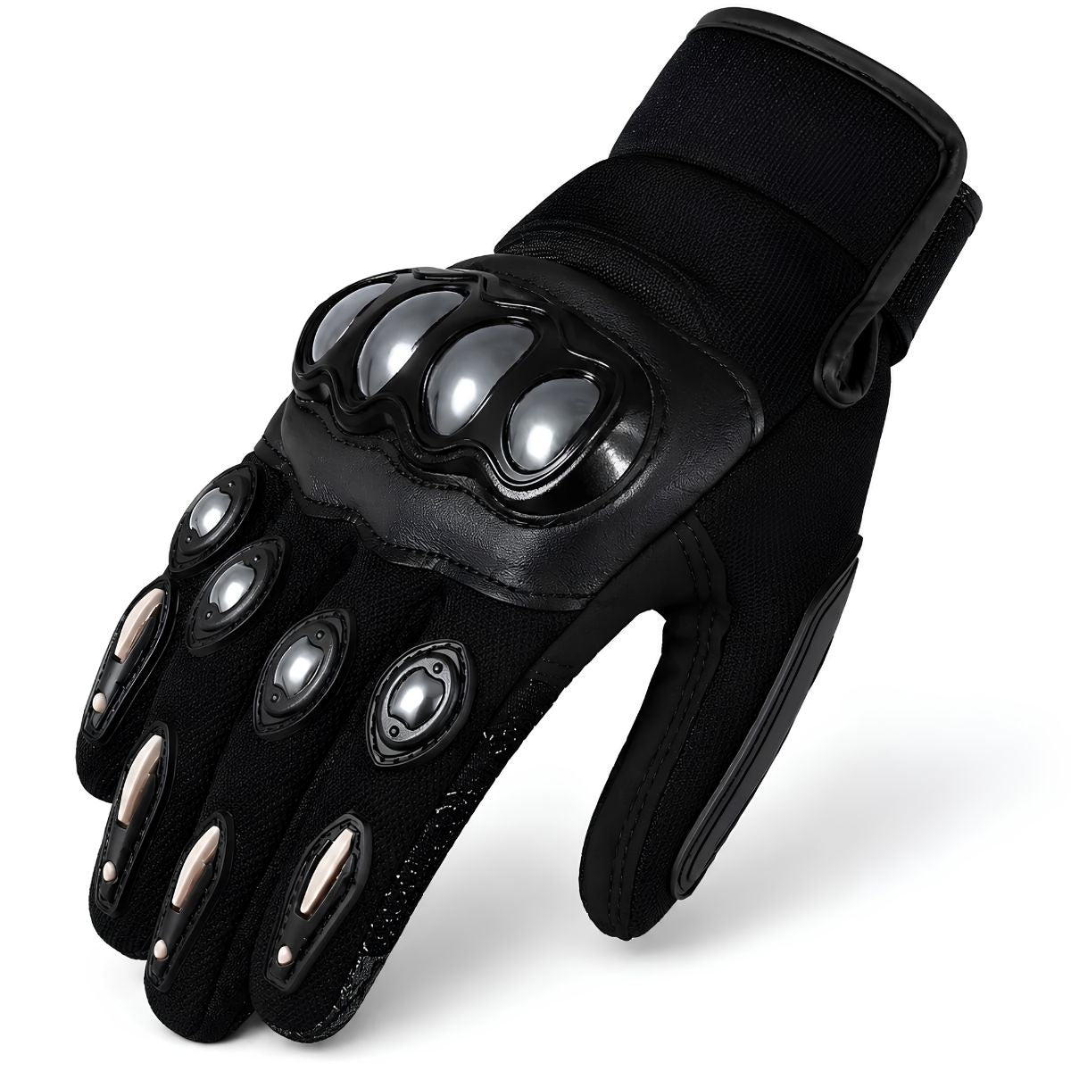 Guantes de Moto con Carcasa de Aleación Anticaídas y Antideslizantes. Compatibles para Usar con Pantalla Táctil. Resistentes al Desgaste. Color Negro.